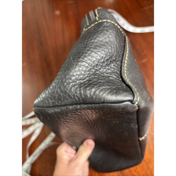 Fossil Blackburn Pebbled Leather Satchel Shoulder Bag Black Two Handle Purse - Picture 10 of 12